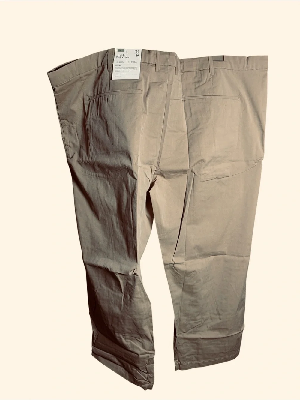 Tan Chino Big Tall Pants Men's 56 x 30 Good Fellow Straight - Picture 2 of 11